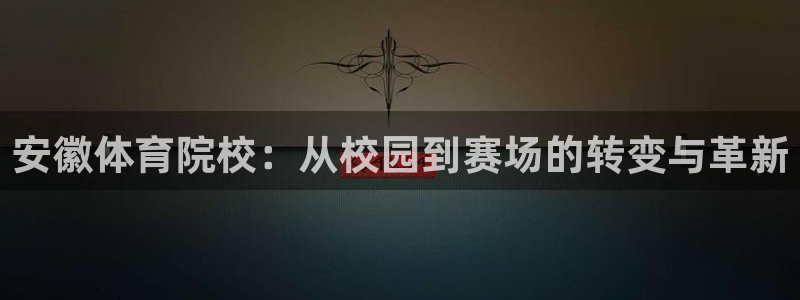 凯发官网下载平台是正规平台吗知乎：安徽体育院校：从校园到赛场